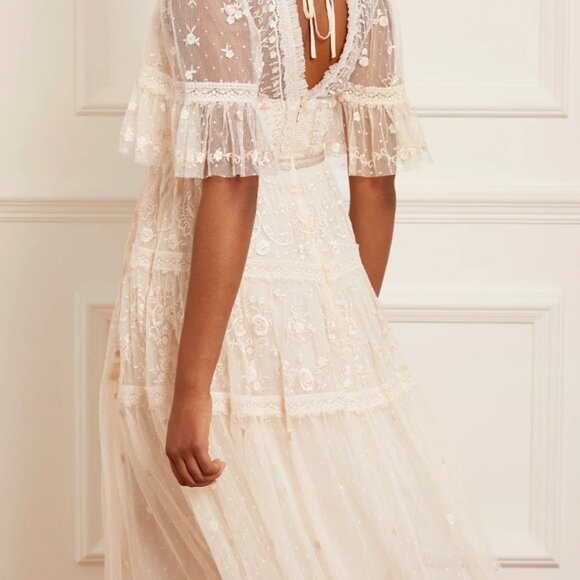 Needle & Thread Cream Lace Midi Dress - Picture 4 of 11